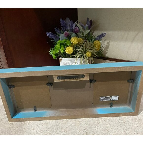 Rustic Blue "Sandy Toes And Salty Kisses" Double Photo Frame  4"x4" Openings Stu - Picture 2 of 4